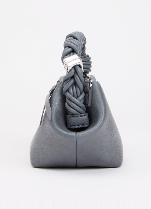 Ganni  Bou Mini handtas met gevlochten details en afneembare schouderriem - detail 3 staalblauw