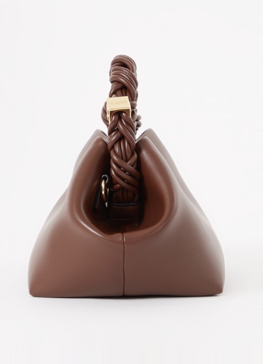Ganni Bou Small handtas van leer met afneembare schouderriem - detail 6 bruin