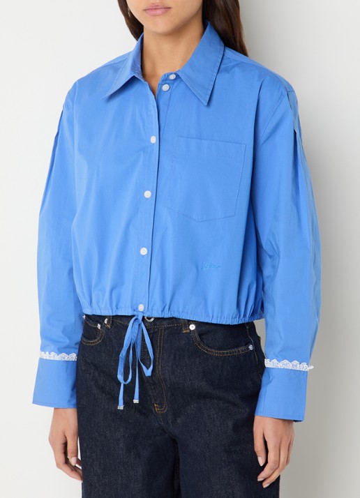 Ganni Cropped blouse met borstzak