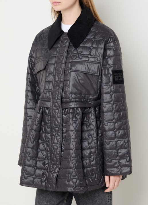 Ganni Gewatteerd jack met quilt patroon en details van corduroy