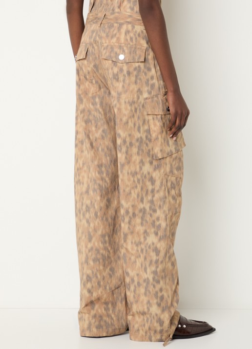 Ganni High waist loose fit cargobroek met steekzakken - achterkant 4 camel
