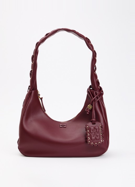 Ganni Hobo Laces Medium schoudertas met logo
