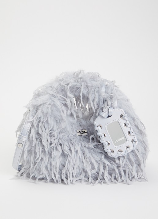Ganni Hobo Mini Feather handtas met afneembare schouderriem
