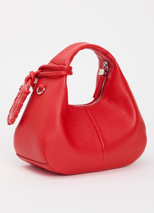 Ganni Hobo Mini handtas met afneembare schouderriem - achterkant 6 vuurrood