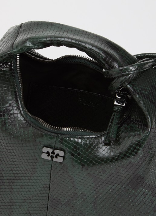 Ganni Hobo Mini handtas met afneembare schouderriem - detail 2 donkergroen