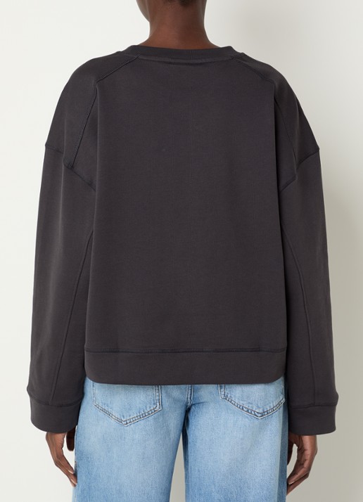 Ganni Isoli sweater met logoprint - achterkant 3 antraciet