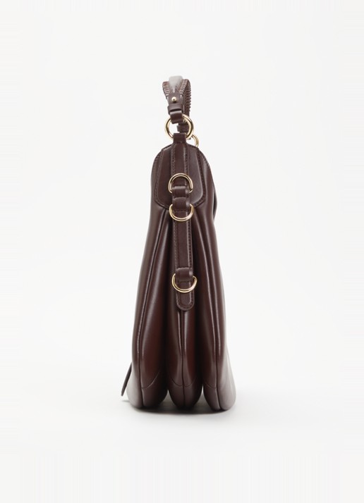 Ganni Kat Small schoudertas met gespdetail en logo - detail 2 beige