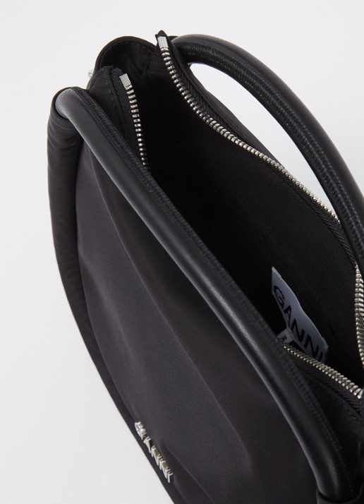 Ganni Mini Knot handtas met leren details  - detail 3 zwart