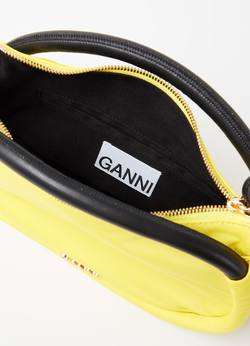 Ganni Mini Knot handtas met leren details  - detail 3 geel