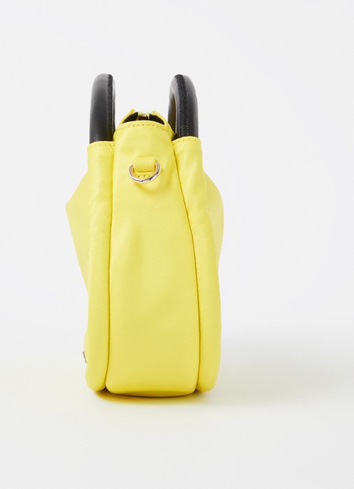 Ganni Mini Knot handtas met leren details  - detail 4 geel