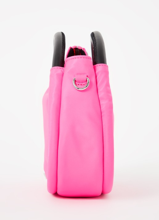 Ganni Mini Knot handtas met leren details  - detail 2 fuchsia