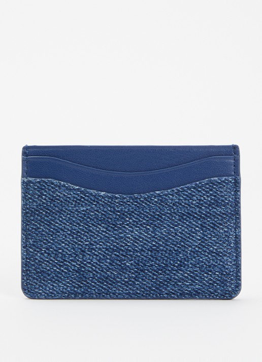 Ganni Pasjeshouder van denim met studs - voorkant 3 indigo