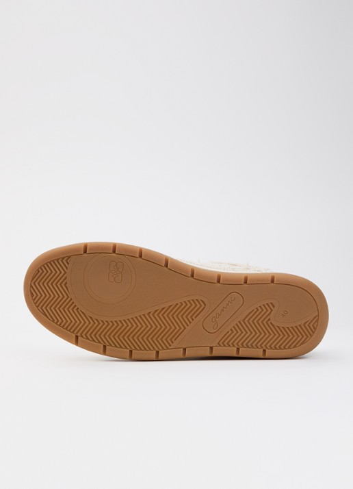 Ganni Sneaker van canvas met mesh details - detail 5 beige