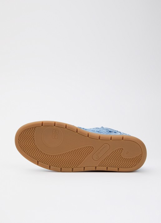 Ganni Sneaker van denim met mesh details - detail 5 indigo