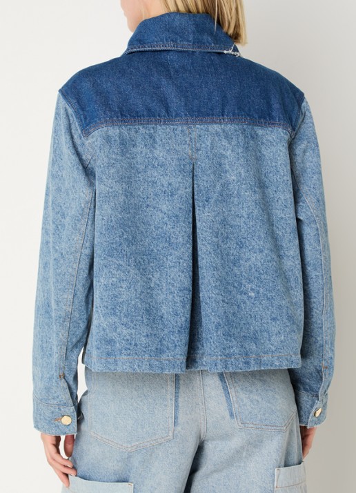 Ganni Spijkerjas met borstzakken - achterkant blauw