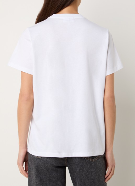 Ganni T-shirt met logoprint - achterkant 4 wit