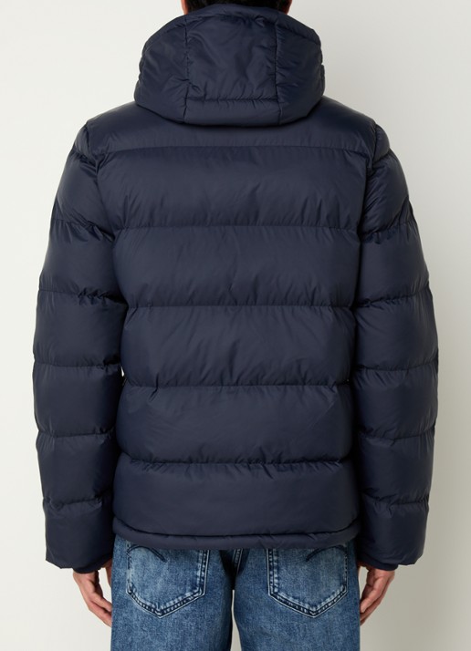 Gant Active Cloud puffer jack met afneembare capuchon en ritszakken - achterkant 4 donkerblauw