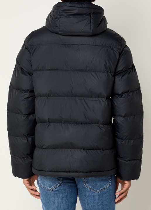 Gant Active Cloud puffer jack met afneembare capuchon en ritszakken - achterkant zwart