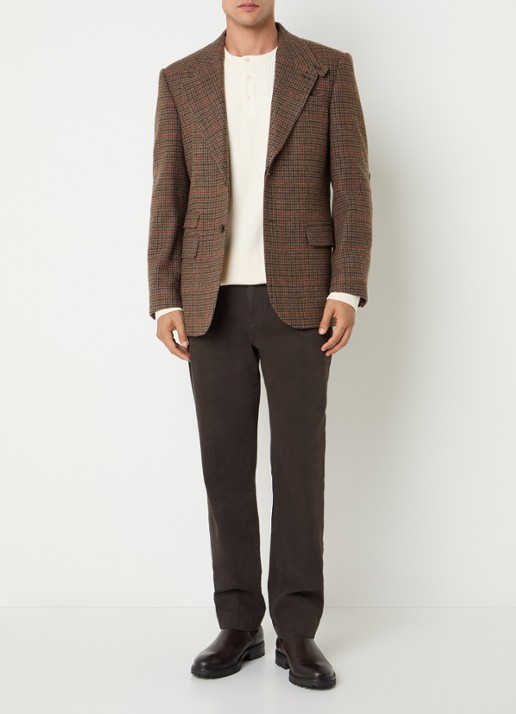 Gant Blazer met pied-de-poule dessin - voorkant 4 bruin