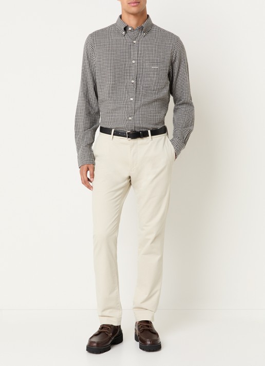 Gant Comfort fit overhemd met ruitdessin - voorkant 3 olijfgroen