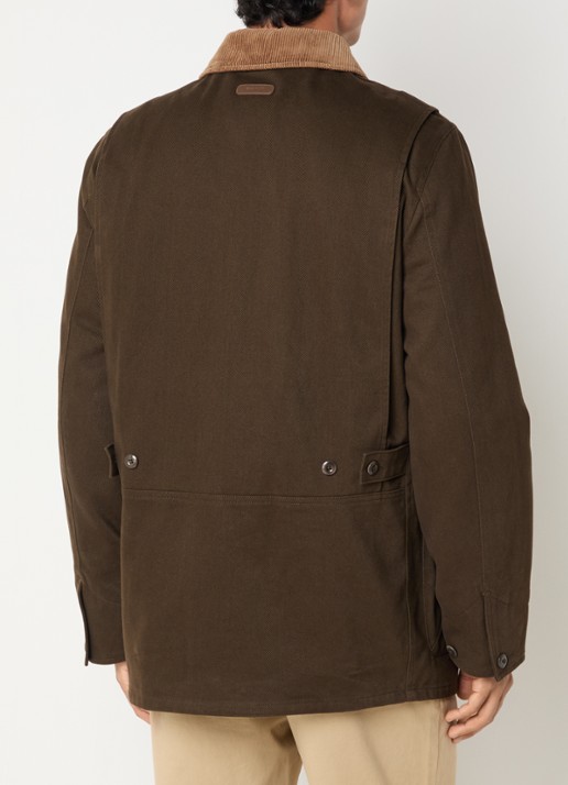 Gant Decker jack met details van corduroy - achterkant 4 donkerbruin