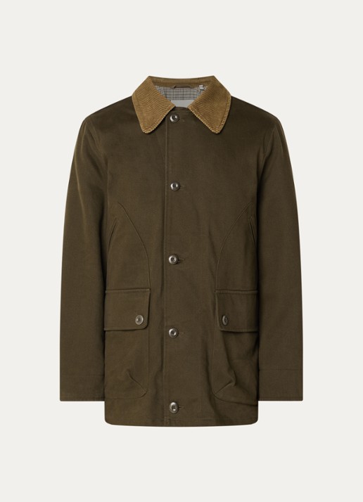 Gant Decker jack met details van corduroy - voorkant 2 donkerbruin