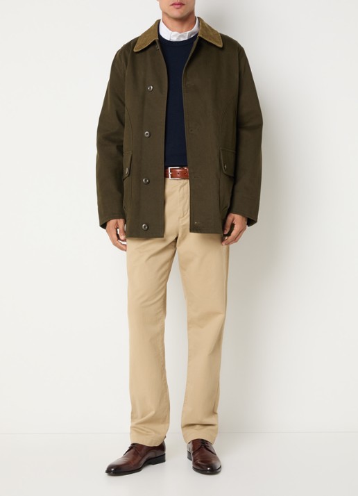 Gant Decker jack met details van corduroy - voorkant 3 donkerbruin