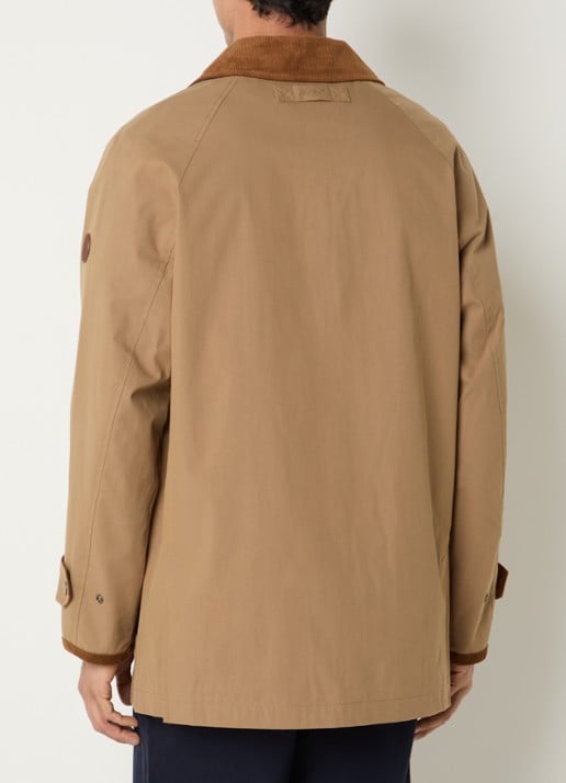 Gant Field trenchcoat met klepzakken - achterkant camel
