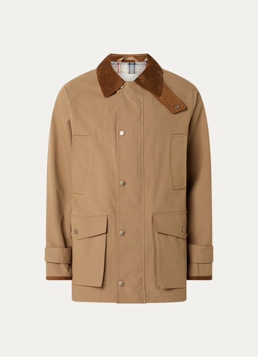Gant Field trenchcoat met klepzakken - voorkant 2 camel