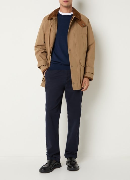 Gant Field trenchcoat met klepzakken - voorkant 3 camel