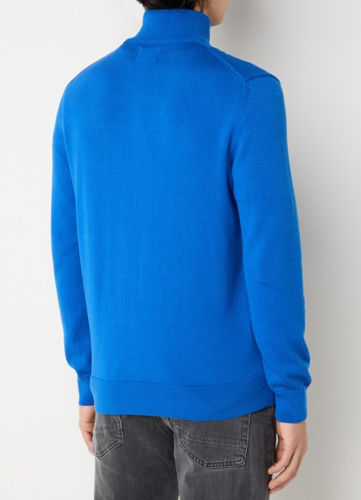 Gant Fijngebreid vest met logoborduring - achterkant 2 blauw