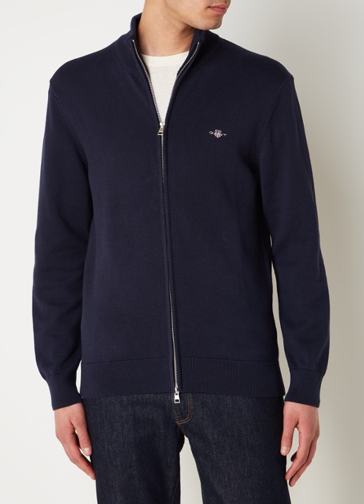 Gant Fijngebreid vest met logoborduring