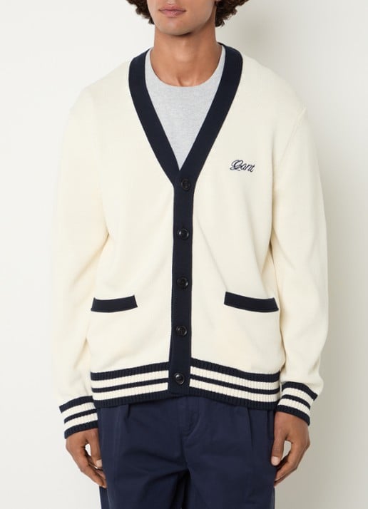 Gant Fijngebreid vest met logoborduring