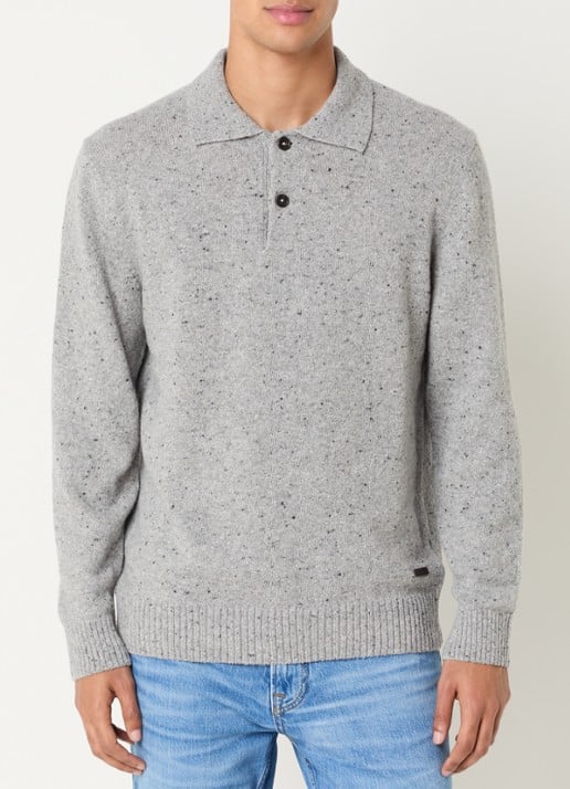 Gant Fijngebreide pullover in wolblend met polokraag
