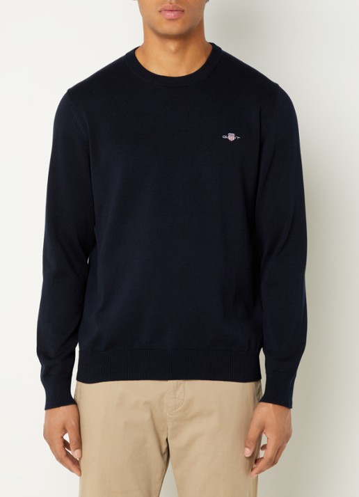 Gant Fijngebreide pullover met logoborduring