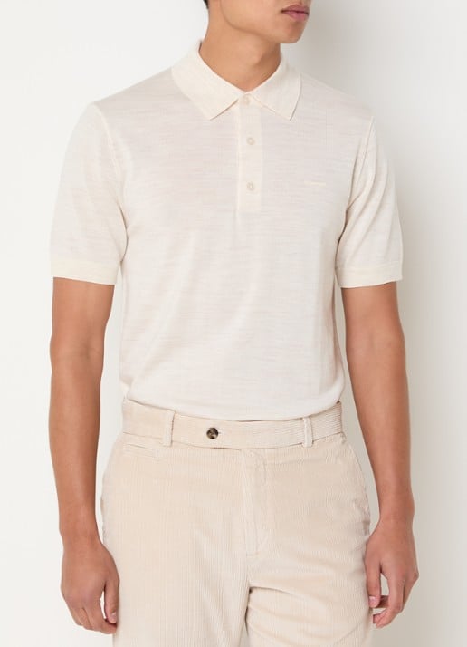 Gant Fijngebreide regular fit polo van merino wol met logoborduring