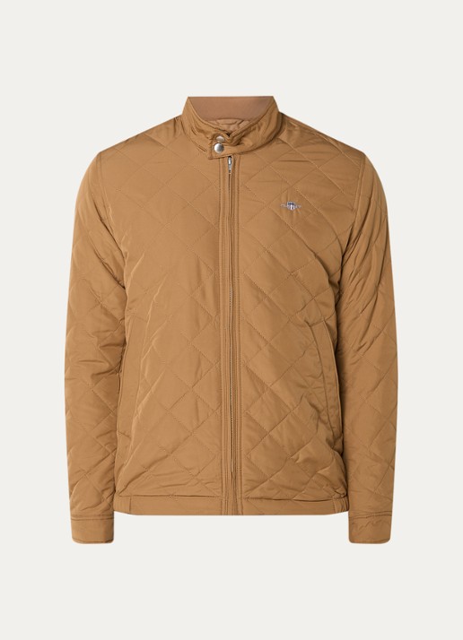 Gant Gewatteerd windjack met quilt patroon - voorkant cognac