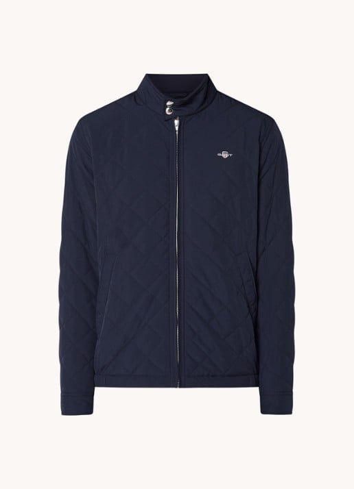 Gant Gewatteerd windjack met quilt patroon - voorkant 2 blauw