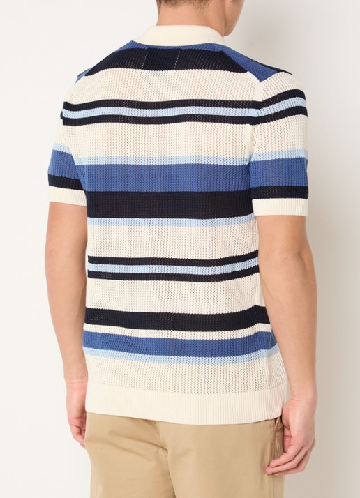 Gant Grofgebreid regular fit overhemd met streepprint - achterkant 2 indigo