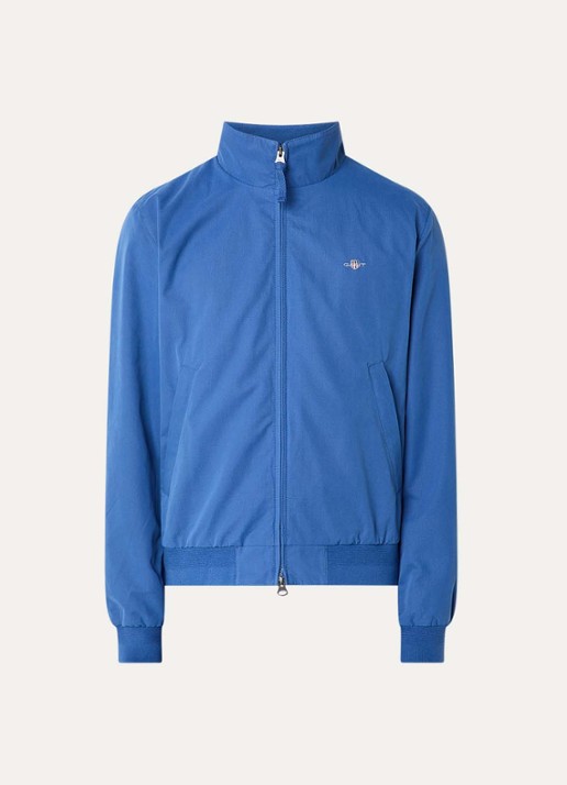 Gant Hampshire jack met logo en ritszakken - voorkant 2 blauw