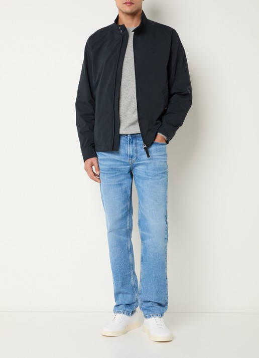 Gant Harrington jack met logo en steekzakken - voorkant 3 zwart