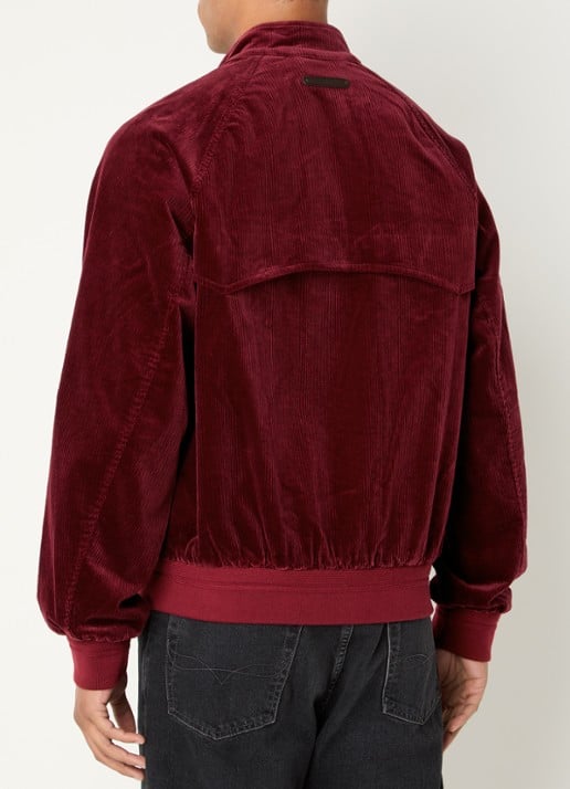 Gant Harrington jack van corduroy met steekzakken  - achterkant bordeauxrood