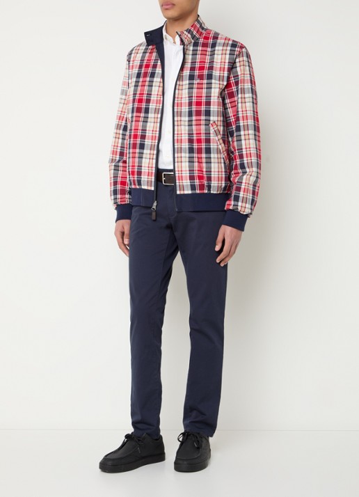 Gant Harrington reversible jack met logoborduring - voorkant 2 donkerblauw