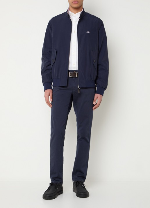 Gant Harrington reversible jack met logoborduring - voorkant 3 donkerblauw