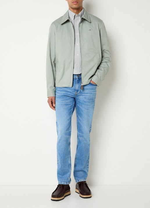 Gant Jack met logo en steekzakken - voorkant 4 lindegroen