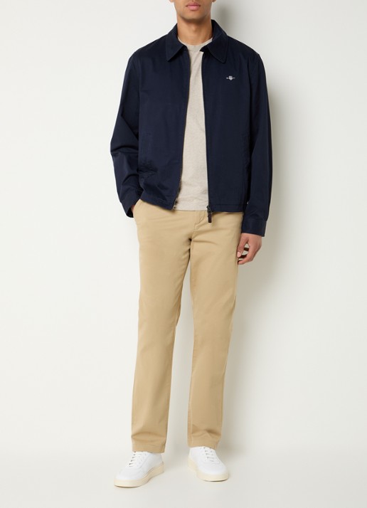 Gant Jack met logo en steekzakken - voorkant 2 donkerblauw