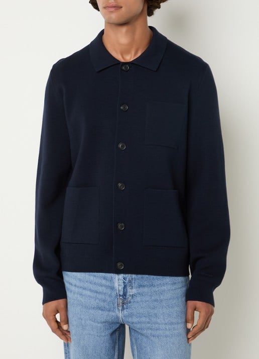Gant Milano fijngebreid vest met opgestikte zakken