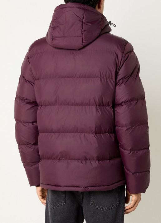 Gant Puffer jack met capuchon en ritszakken - achterkant 4 beige