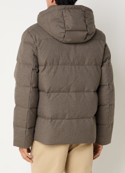 Gant Puffer jack met pied-de-poule dessin - achterkant 3 donkerbeige