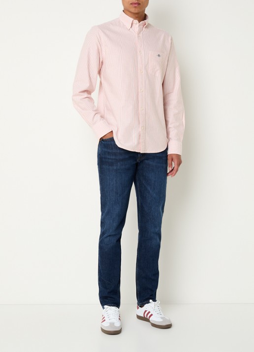 Gant Regular fit overhemd met logo en borstzak - voorkant 4 oranje